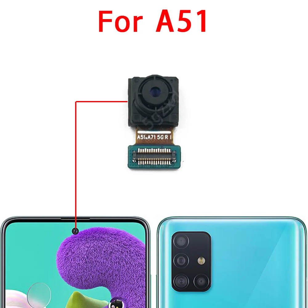 Front Camera For Samsung Galaxy A41 A51 A71 5G A01 A11 A21 A21s A31 Selfie Facing Frontal Camera Module Spare Parts