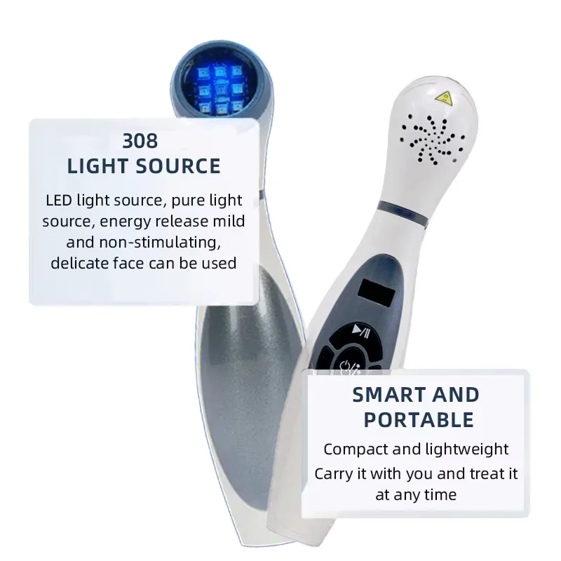 乾癬および白斑の局所治療用の 308 ナノメートル紫外線治療装置 - ポータブル光線療法装置