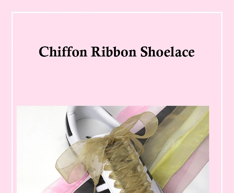 2,5 cm breites Tüllband, flache Schuhbänder aus Seide, passend für Sneaker, Ballettschuhe, Chiffon-Garn-Schuhbänder, Schuhzubehör – Detail 2