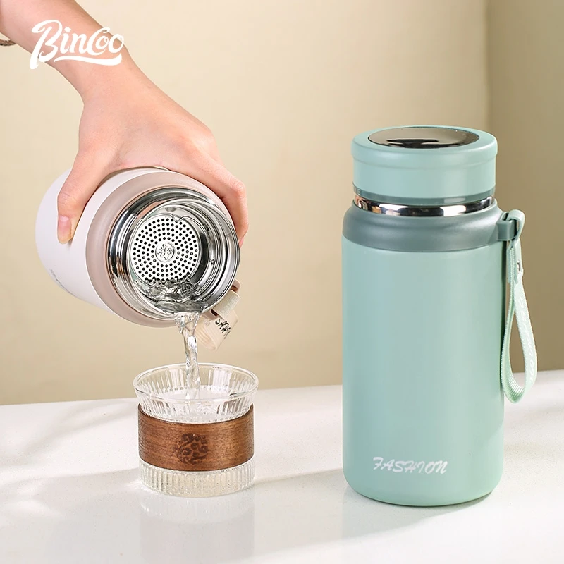 Smart Thermos Cup with Good Looks 2024 New Large Capacity Office Tea Cup with Filter Business Water Cup Men's Coffee Cup Thermal Insulation