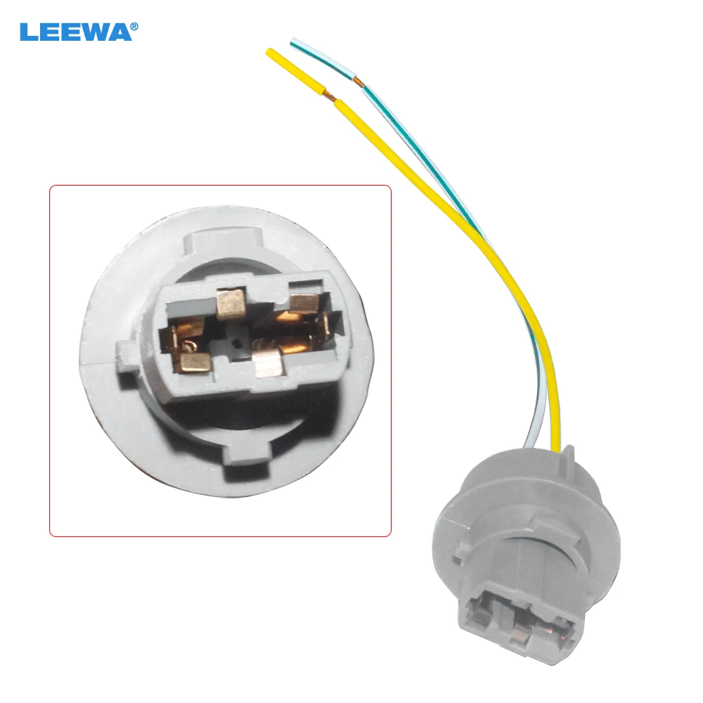 LEEWA Car 7440/W3X16D/W21W/T20 LED Bulb Socket W21W W21 Adapter Wire Harness For Car Turn Signal Brake Light Base Accessories