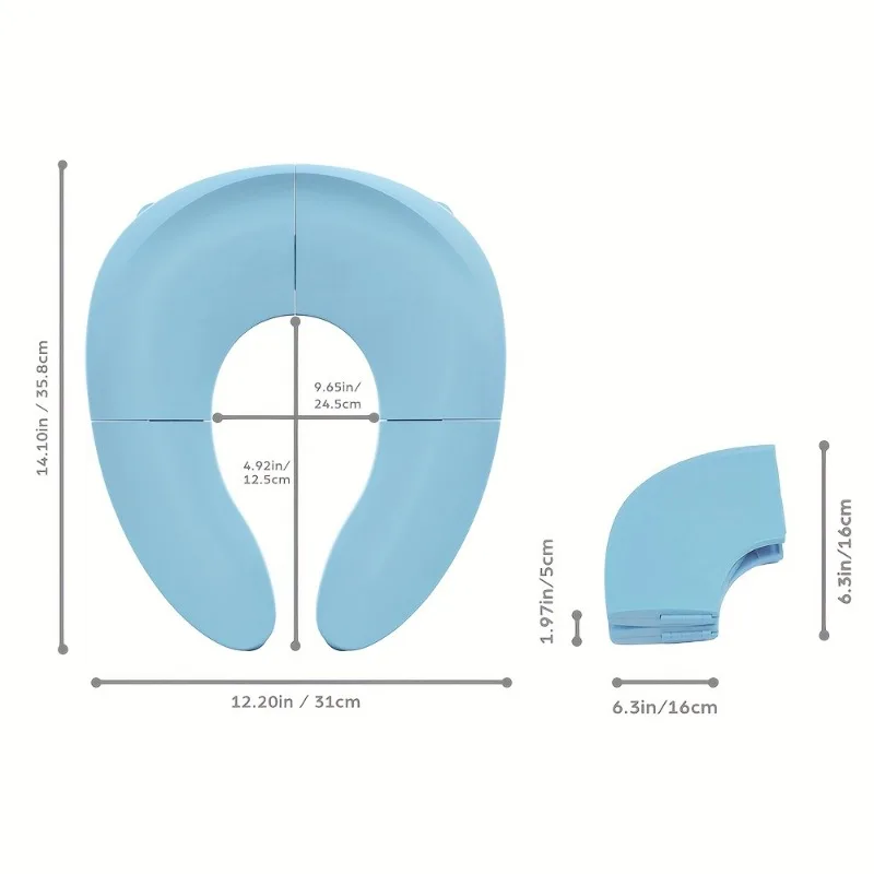 Assento de viagem dobrável com ventosa antiderrapante, capa portátil para assento de vaso sanitário para casa e viagens, material pp leve, 1 peça
