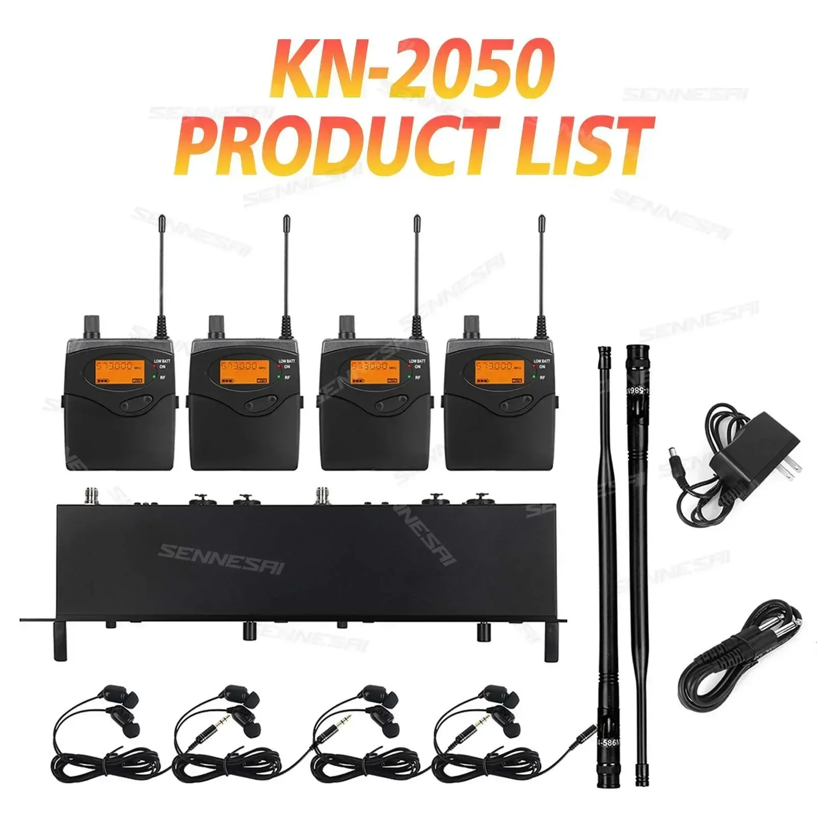 Top Quality！EM2050 UHF In Ear Monitor System 2 Channel 4 Bodypack Monitoring Available In Multiple Bands for Stage！Whole Metal