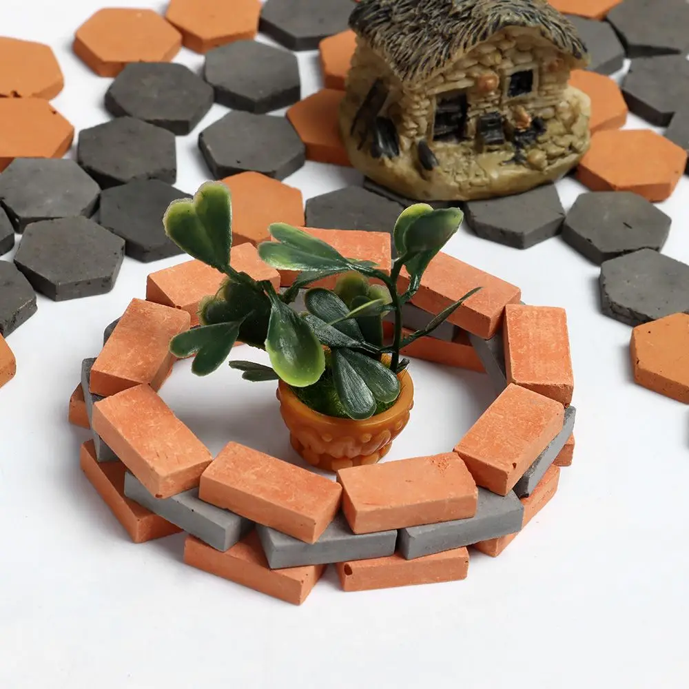40/50/70PCS 모래 테이블 DIY 빌딩 클레이 웨이츠 씬 모델 액세서리 미니어처 벽돌 마이크로 랜드스케이프