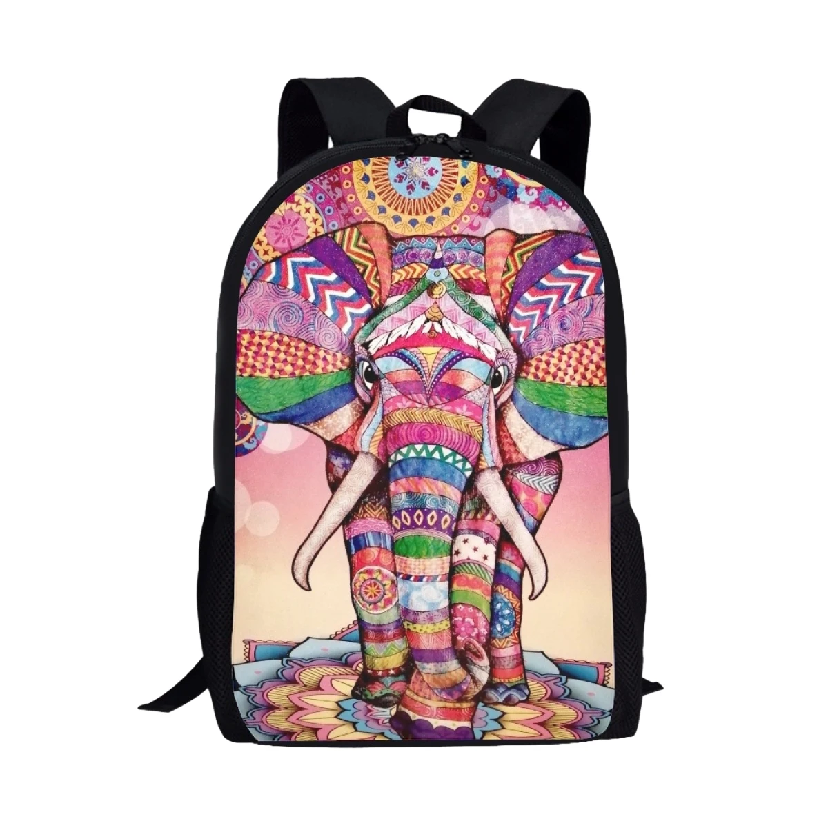 Bolsa Escolar de Arte de elefante polinesiano para niños adolescentes, mochila de viaje práctica de gran capacidad, bolsa de libros para estudiantes, moda de moda