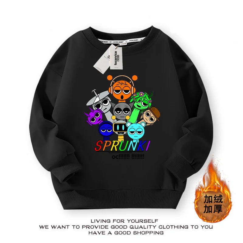 Sprunki Hoodies Pure Cotton Clothes Incredibox Hoodies  Winter Sweatshirt  For Children's Cartoon Sprunki Hoodies Sweatshirt  