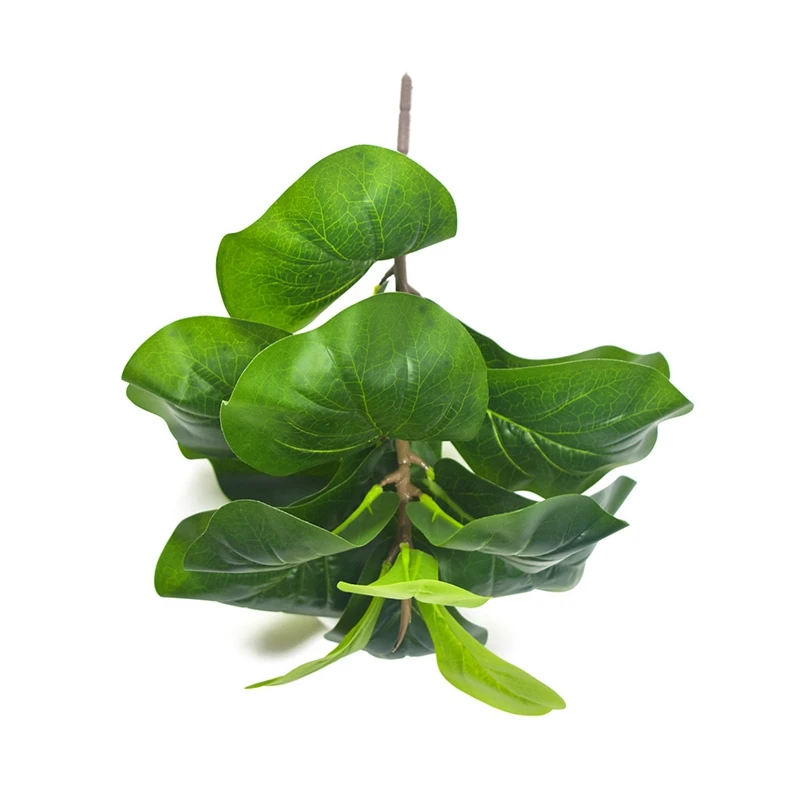 Artificial Fiddle Folha Ficus Árvore, Faux Plantas, Arbusto, Verdura para Casamento, Pátio, Decoração ao ar livre, 19.6 ", 6Pcs