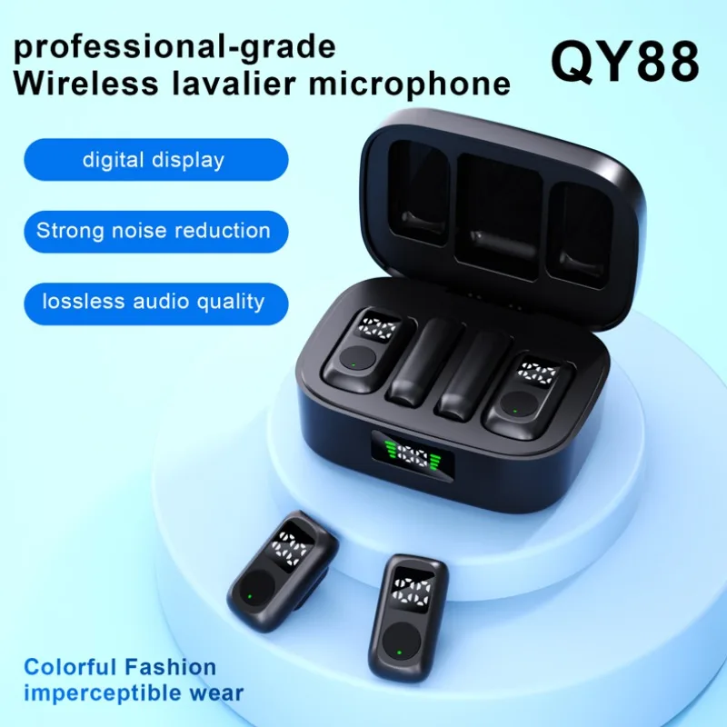 

Wireless Lavalier Microphone 2in2 Mini Mic with Charging Case Noise Reduction for Phone Video Recording Podcasts And Streaming