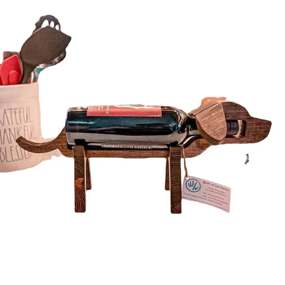 Rack de vinho beagle de madeira Rack de vinho beagle de madeira