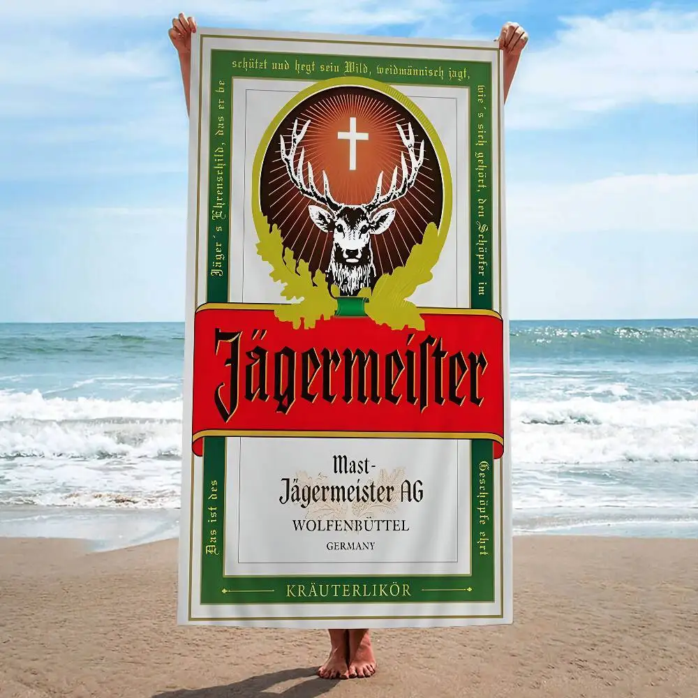 الكلاسيكية Jagermeister تين تسجيل بار حانة بطانية من الألياف الدقيقة التجفيف السريع مناشف الشاطئ المتضخم سوبر ماصة منشفة حمام السباحة بطانية #1