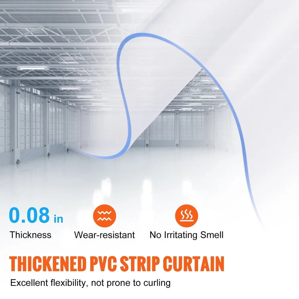 Cortina de tira de PVC 84H x 42W Durável Tampa de porta transparente Freezers Armazéns Proteção contra poeira de insetos Fácil instalação