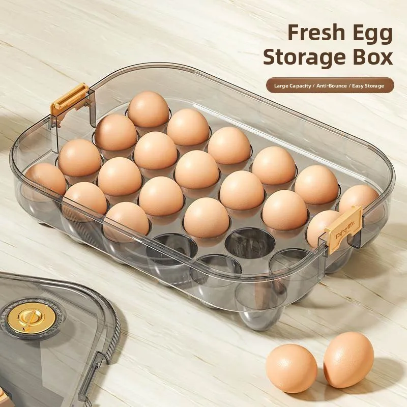 Food Grade Egg Storage Box Refrigerator Egg Holder Outdoor Organizer New Model Durable Plastic Egg Tray Easy to Clean