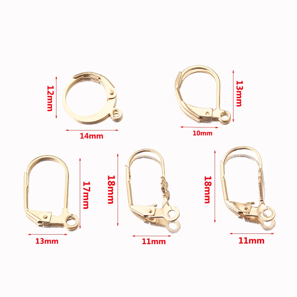 20pcs Stainless Steel French Earring Lever Back Ear Wire Hoop Open Loop Leverback Earring Hooks for DIY Jewelry Earring Making