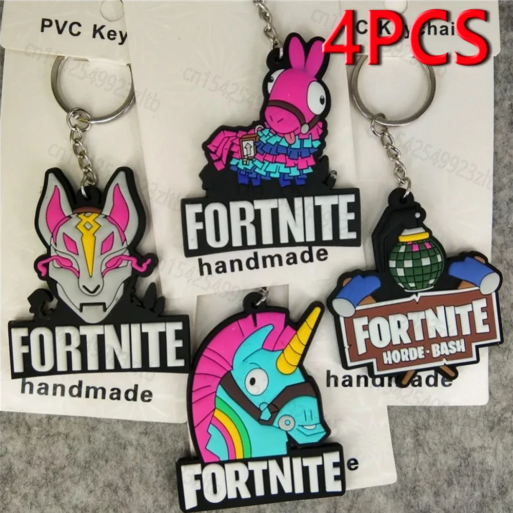 Shooting Game Fortnites Pvc Key Chain Cute Supply Llama Couple Bag Car Keychain Pendant Accessories Children\'s Toy Birthday Gift