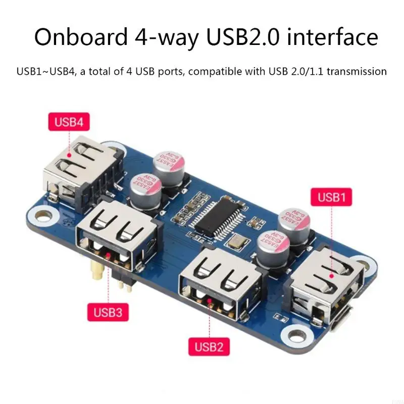 F3MA per B+ / 2B / 3 Hub USB Da USB a UART HAT USB HAT a 4 integrato