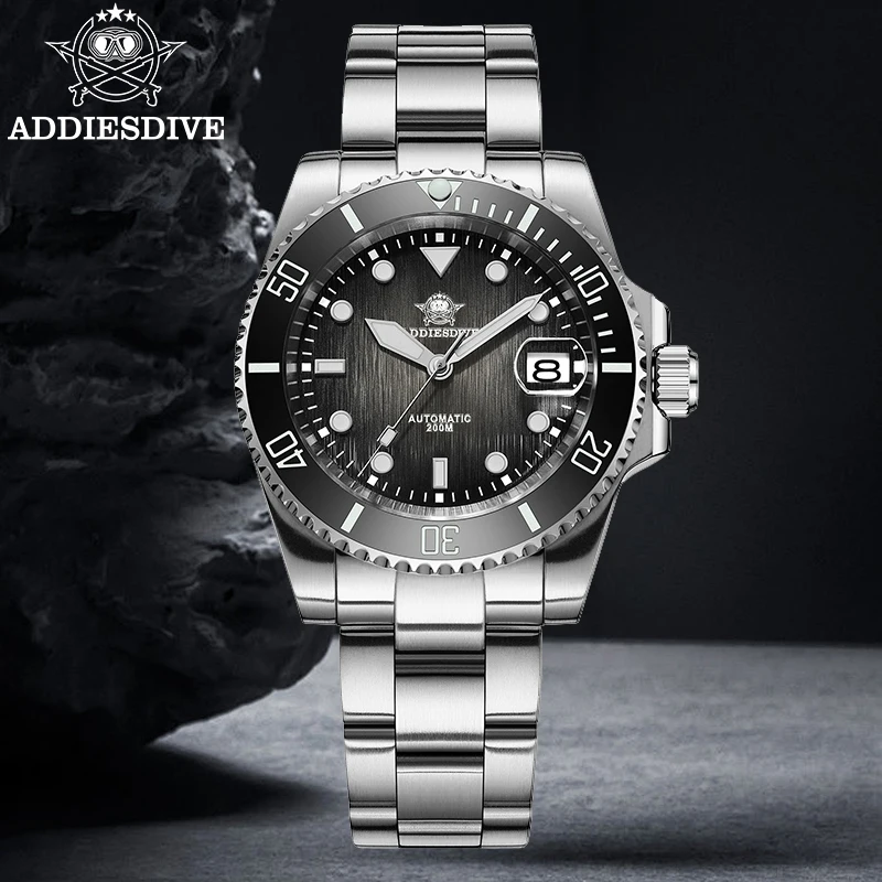 

ADDIESDIVE Diver Watch 41mm Luxury Sapphire NH35 Automatic Mechanical Men Watch Stainless Steel AD2078 20Bar Diving Waterproof