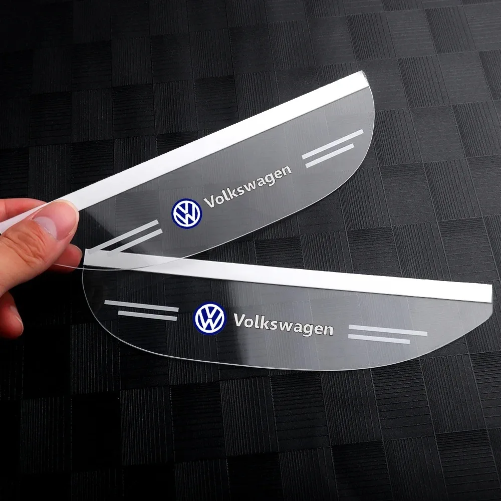 2Pcs Car Rearview Mirror Rain Eyebrow Accessories For Volkswagen GTI Passat Polo Magotan Golf 5 6 7 R-Line Jetta R Tiguan Tharu