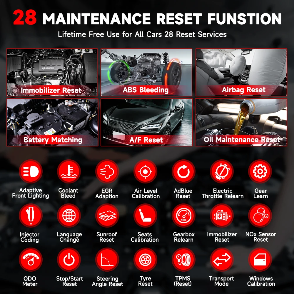 Ancel DS300 Professional Car Diagnostic Tools OBD2 All System Car Injector Coding Reset Diagnose Tool OBD2 Automotive Scanner view 6