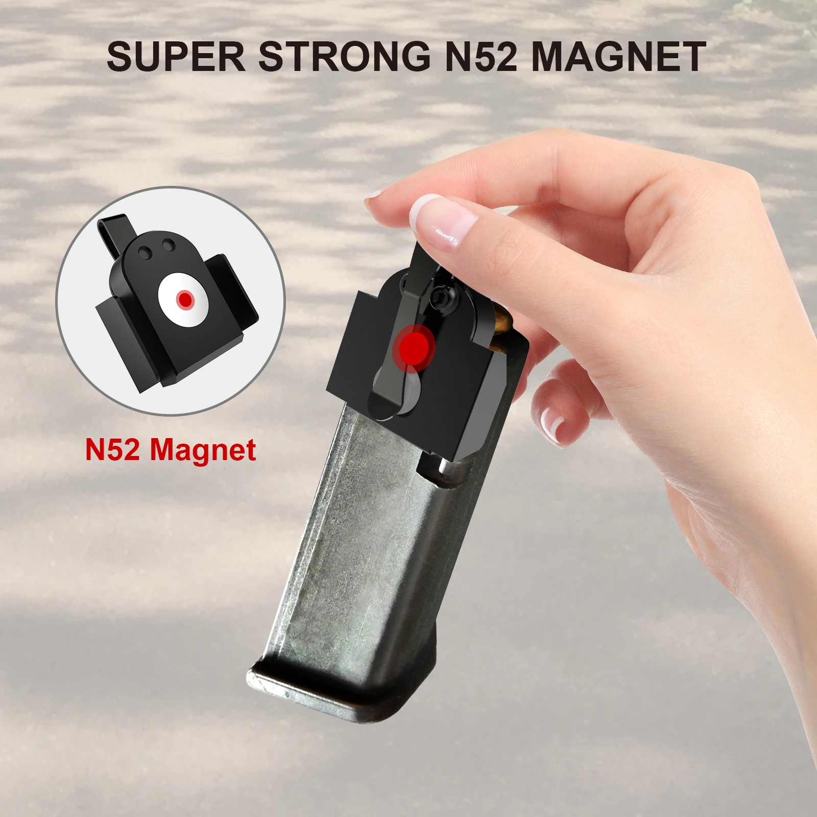 Pocket Mag Holder Heavy Duty Magnetic Pocket Mag Holder Magnet Mount Speed Holster for All 9MM Handguns Mag