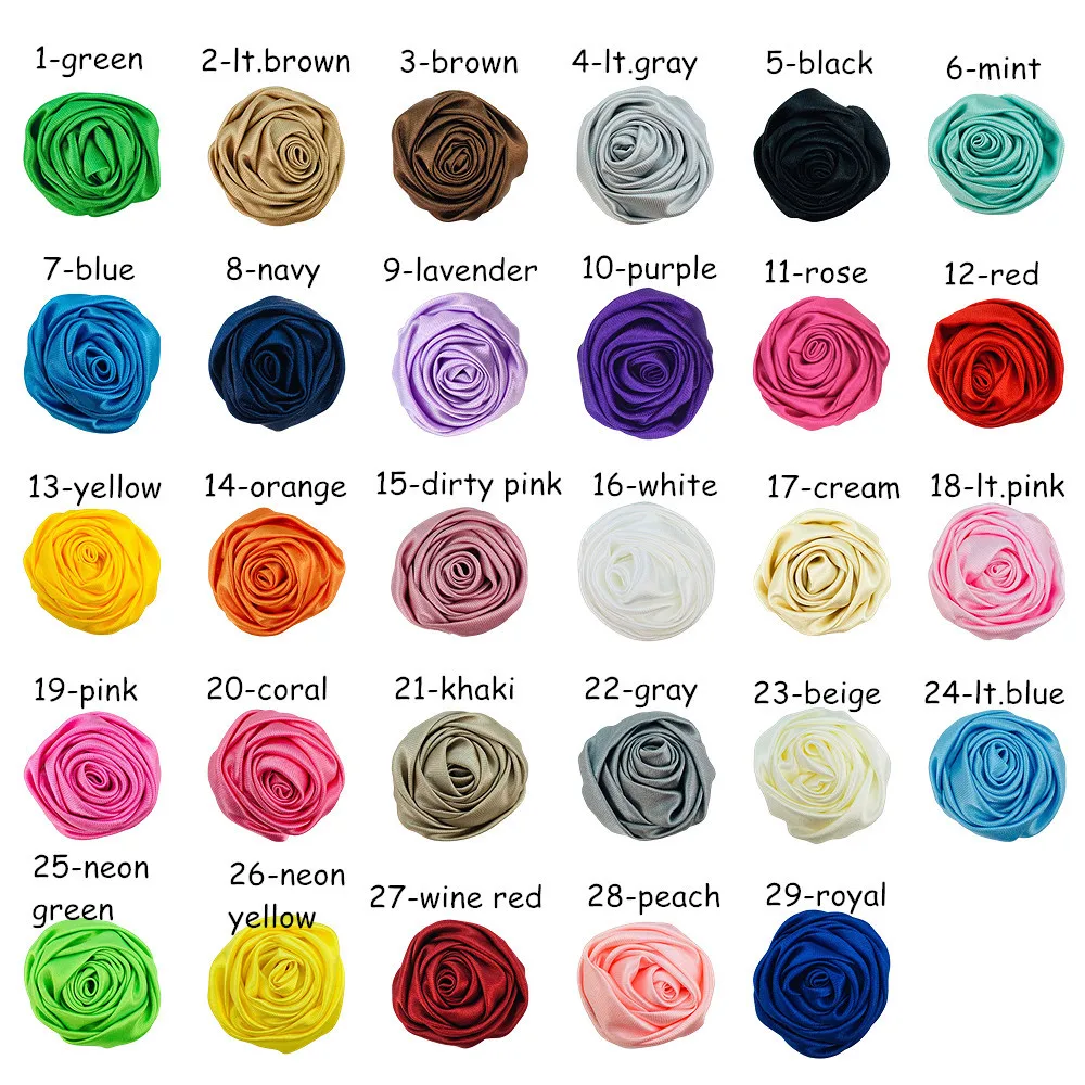 30pcs/lot 3.5CM Mini Satin Rose Headband Children's accessory Handmade  DIY Apparel Accessories New Headwear Hair Accessories