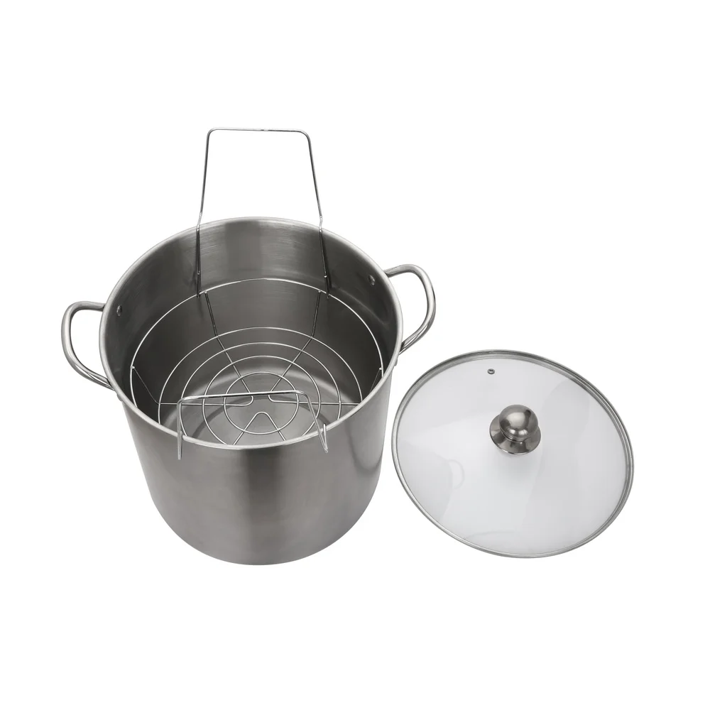 21,5 Qt Edelstahl-Einmachtopf mit doppelseitigem Gestell, Dampfwasserbad-Einmachung, ideal zum Konservieren von Kochen, großen Chargen