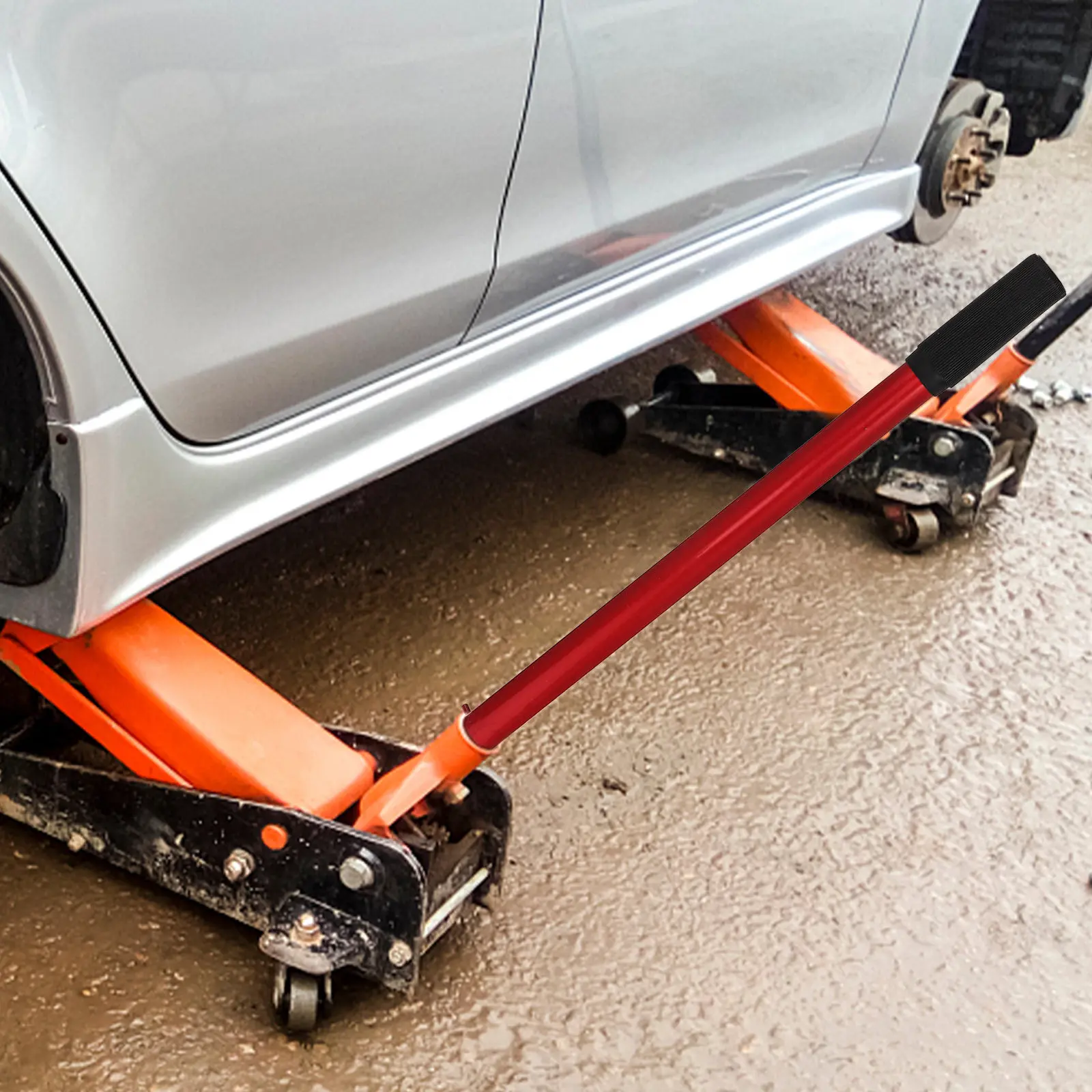 Horizontal Jack Pole Floor Jack Spare Parts Handle Replacement Car Hydraulic Extended Red Crank For Trailer Lever