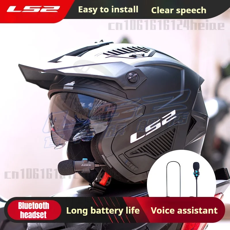 All-in-one Bluetooth Headset for LS2 Helmet,Long Battery Life Full Helmet Half Helmet Bluetooth Earphones Fast Charging