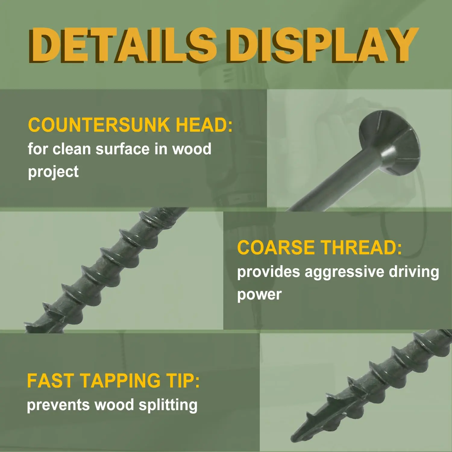 ไดรฟ์ทอร์กซ์ VKKM # สกรูสํารับ 10x4" 100 ชิ้น – ทนความร้อน ทนต่อการสั่นสะเทือนสําหรับบันไดและราวบันได