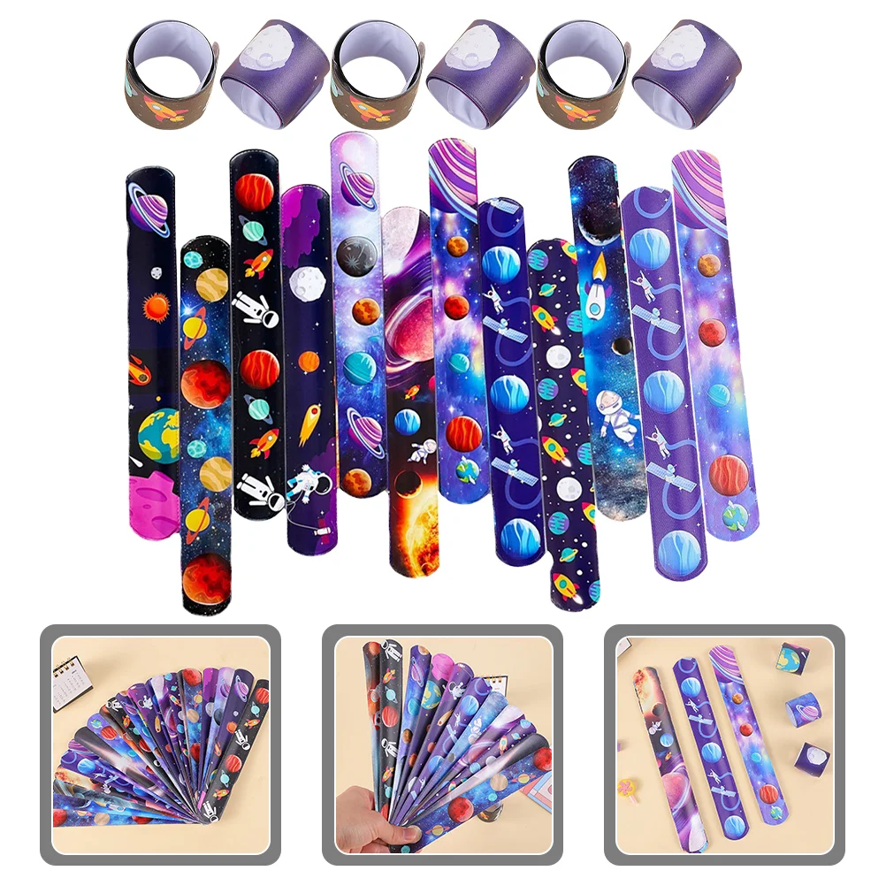 48 Pcs Papa Circle Funny Kids Toy Slap Bracelet Adorable Wrist Band Wear-resistant Children Accessory Compact Pvc Festival