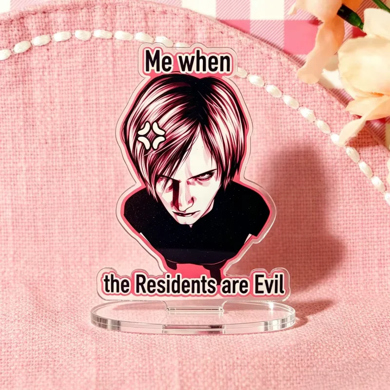 RE Leon Kennedy Meme Acrylic Standee Resident Evil Funny Me When Cosplay  Accessories Backpack Pendant Game Fan Collectible Gift