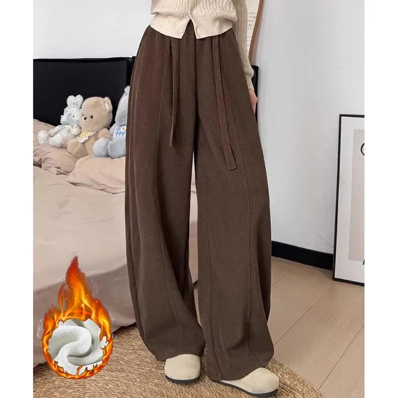 Winter-Jogginghose für Mädchen aus dünnem Fleece, modische, warme Plüsch-Freizeithose für Damen, hohe Taille, thermische Sweatpants für Mädchen – Detail 21