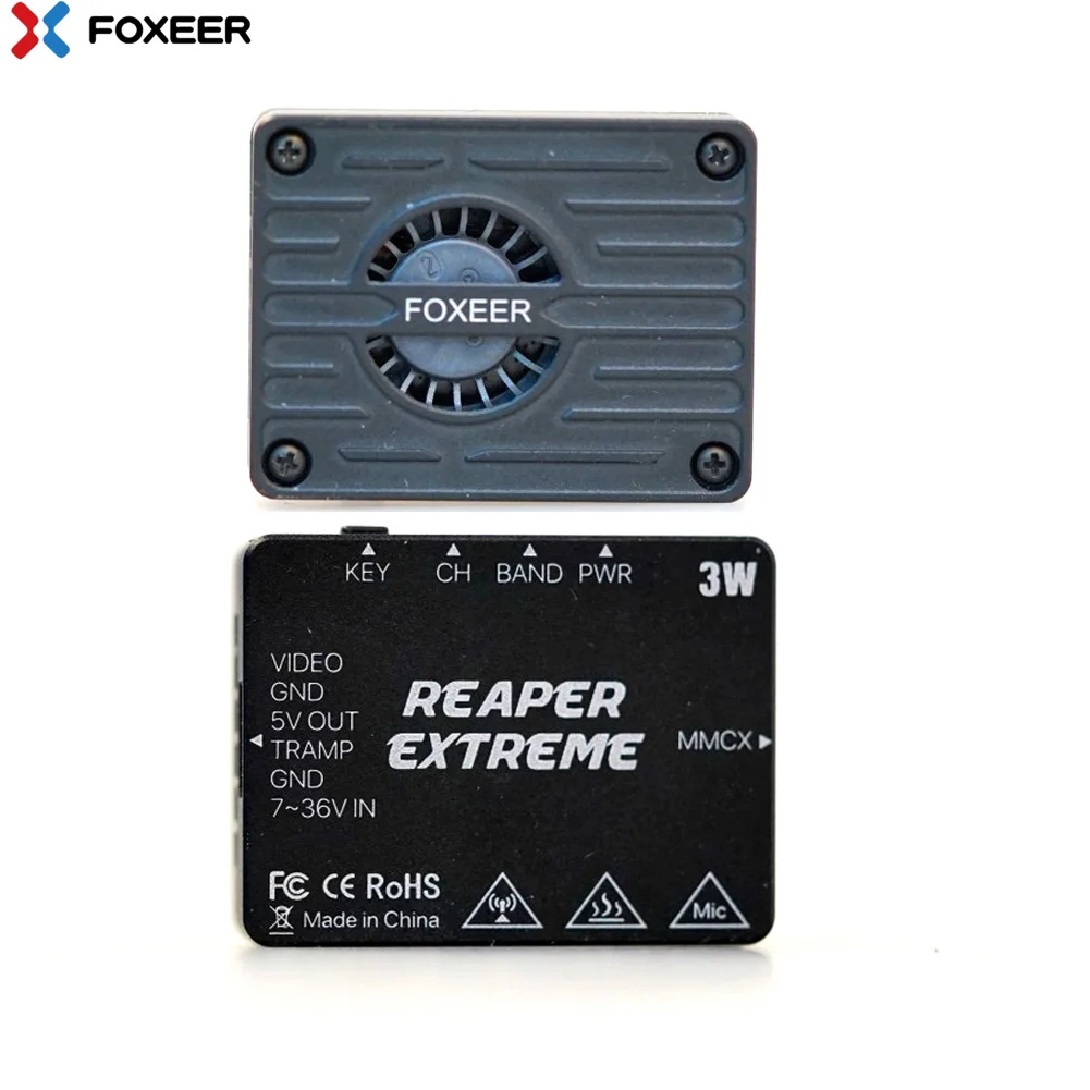 Foxeer 5.8G Reaper Extreme 3W 72CH Anti-Interference Adjustable VTX With Mic CNC Heat Dissipation Shell For Long Range FPV Drone