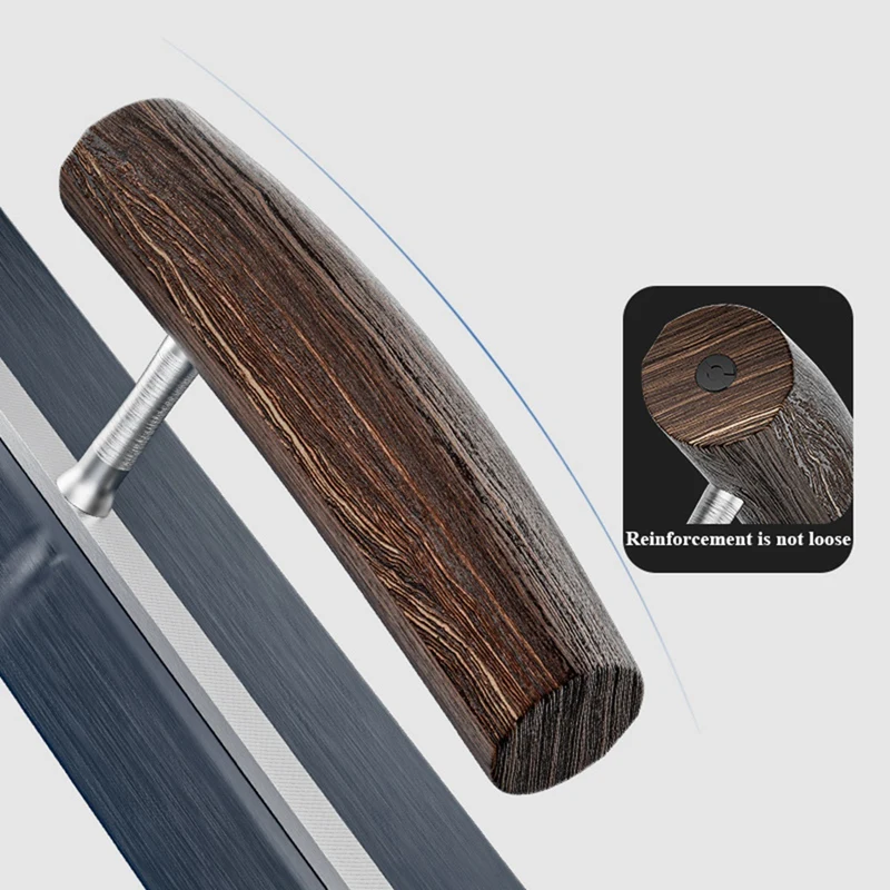 Цементный шпатель ABHU, штукатурный шпатель для гипсокартона толщиной 0,5 мм, стальной шпатель SK5 с ручкой из дерева венге, L-образный хвостовик