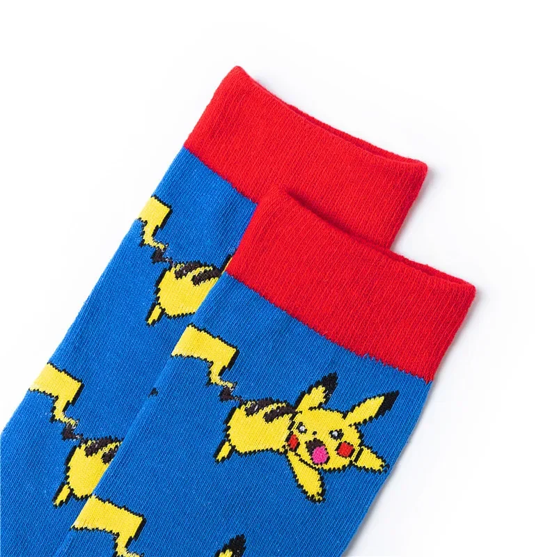 Pokemon Pikachu Anime Socks Men Women Cartoon Hip Hop Print Skateboard Socks Personality Casual Cotton Long Sock Breathable Sock