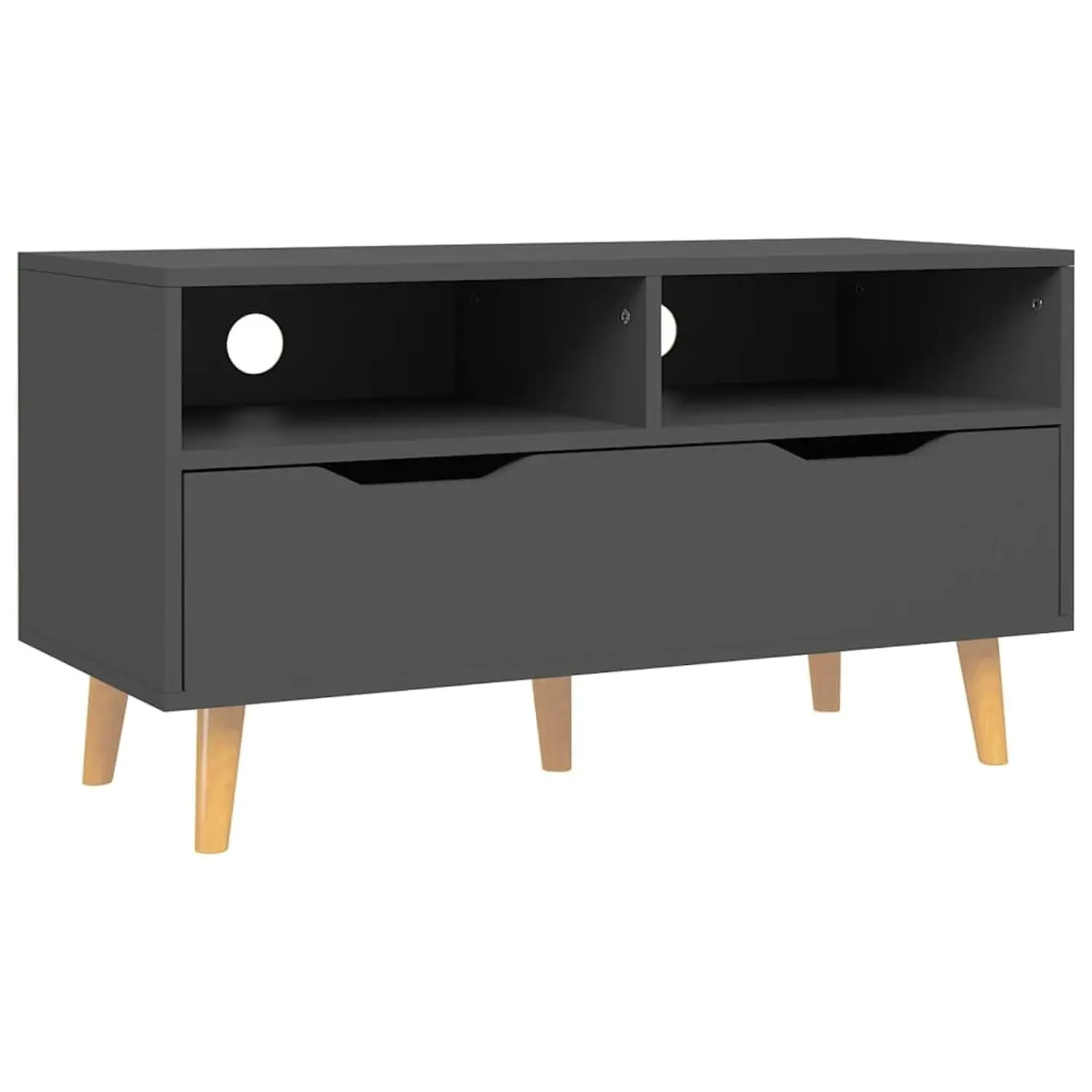 Engineered Wood TV Cabinet Living Room Media Console Storage Wall Anchors 35.4x15.7x19.0 Inches, Customized