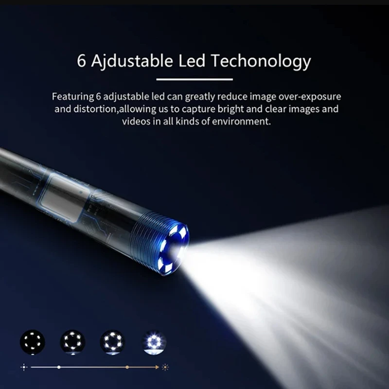 Phone Universal 5MP HD Wireless Endoscope Camera 5.5Mm Lens With Led Light 5M Hard Cable IP67 Inspect Borescope