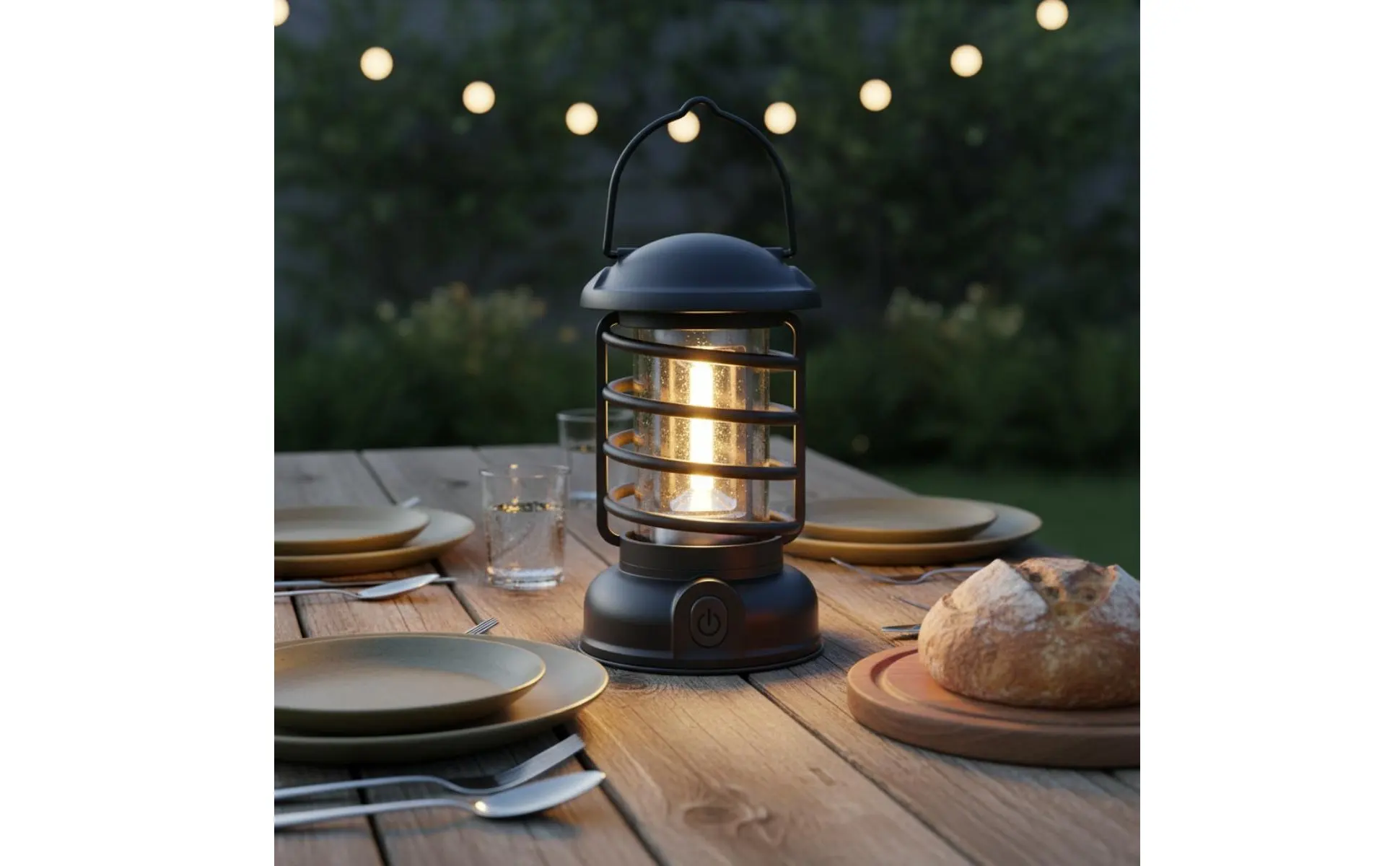Retro Camping Lantern Two-Way Power Supply Vintage Design Luminous Component Lantern Battery-Operated Tent Lamp Outdoor Lighting