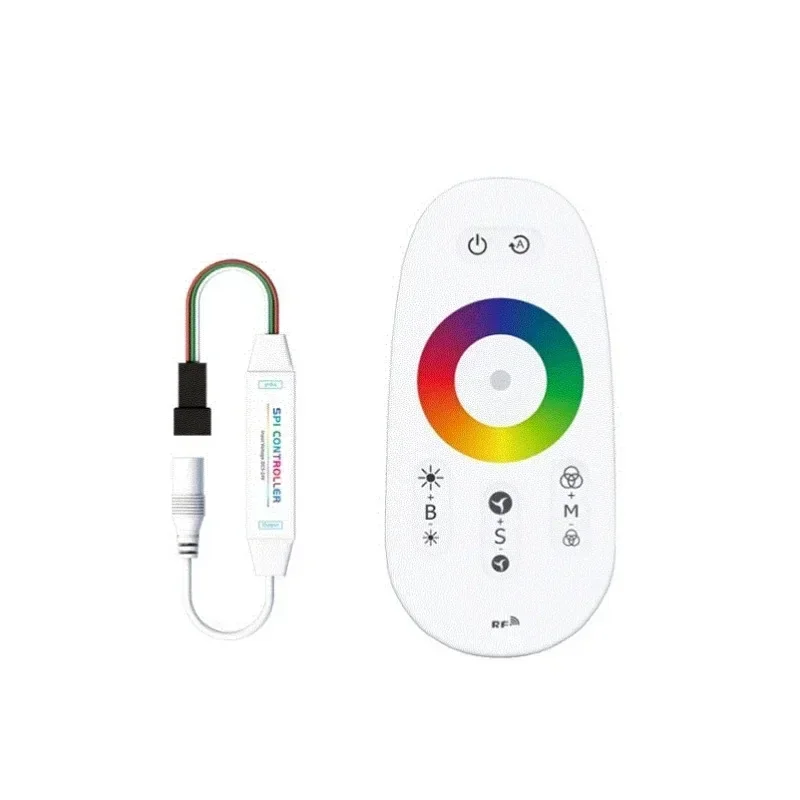 DC5-24V Mini Full Color SPI RGB Led Controller 2.4G RF Touch Panel Dimmer per WS2812 WS2813 WS2815 Pixel Led Strip Light 1 pz