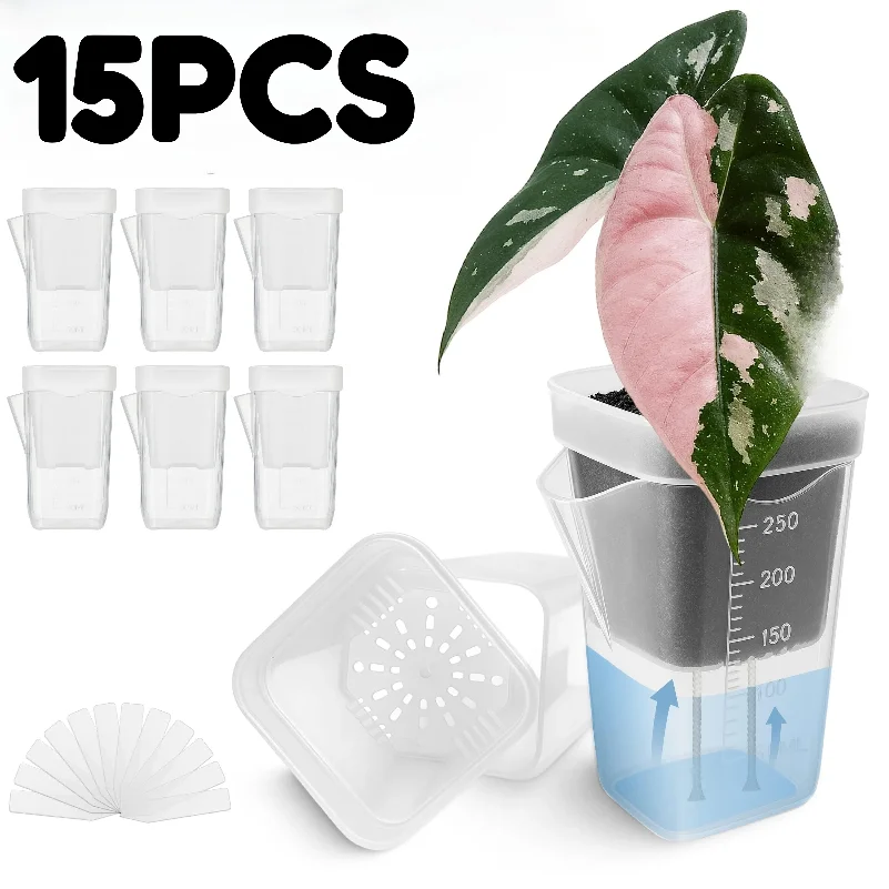 10pcs Self Watering Plant Pots Mini Seedlings Pots Flowerpot Translucent Plastic Planters Plant