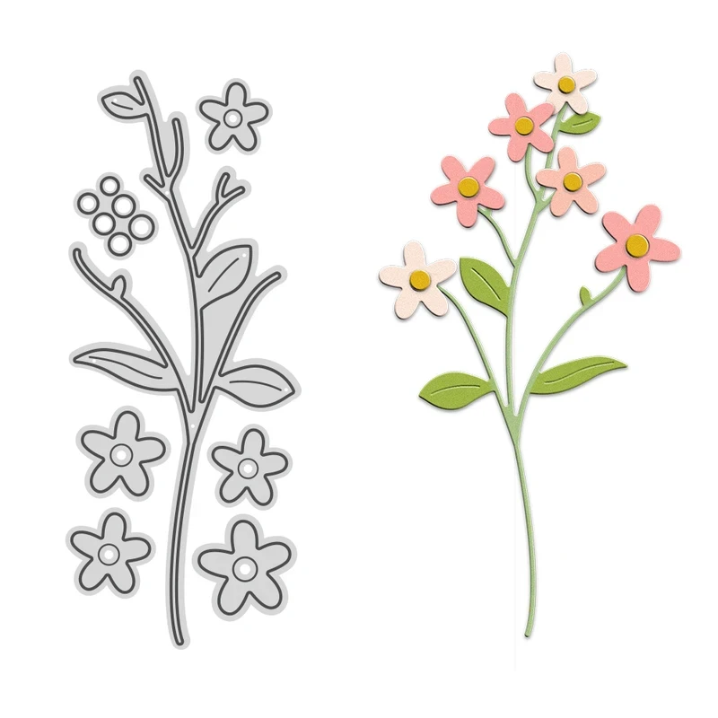 

Spring Nature Floral Metal Cutting Dies DIY Scrapbook Embossing Dies Cut Handmade For Cards Cutting Dies Supplies