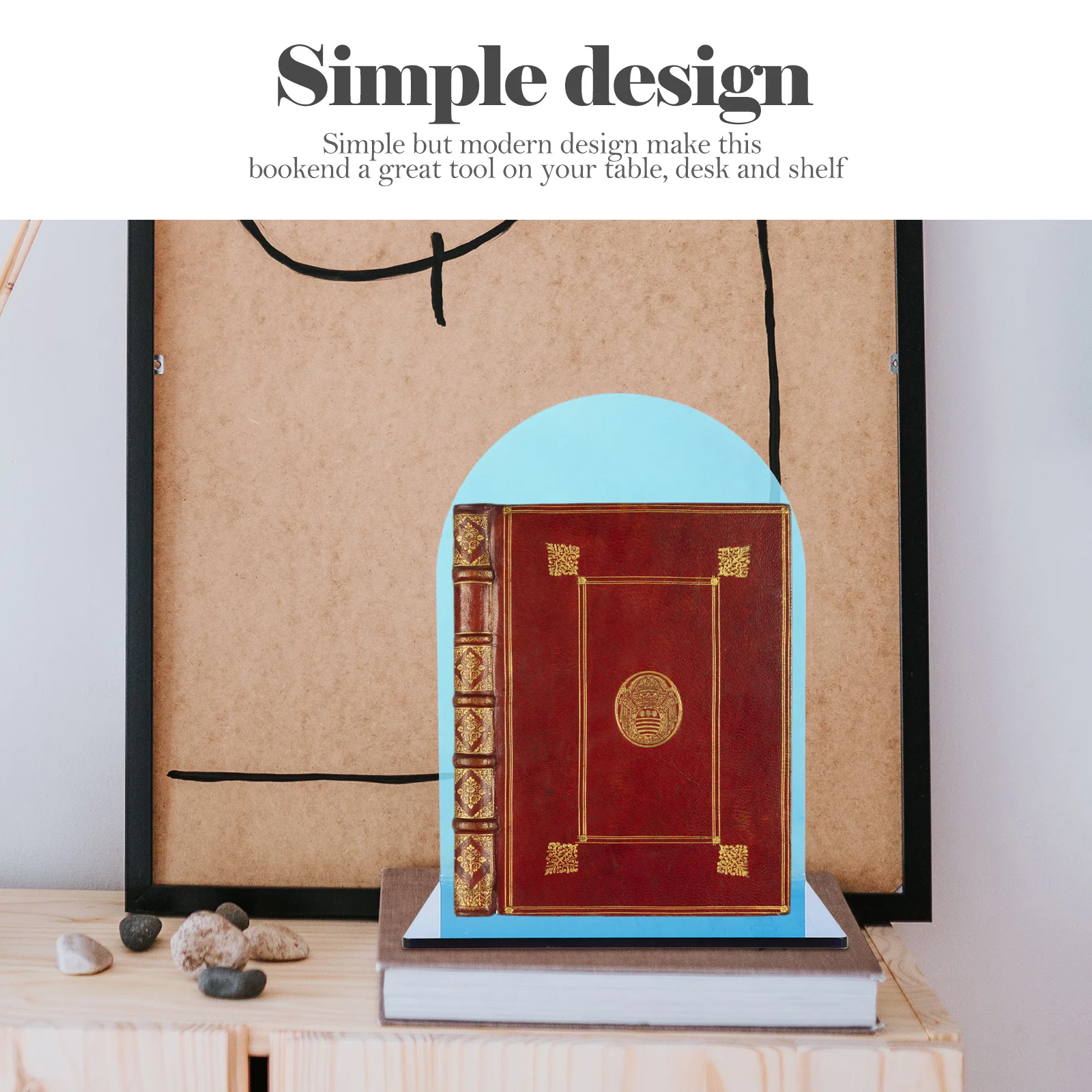 

2Pcs Clear Acrylic Bookend Practical L-Shaped Design for Home Office Desk Decorative Organizer Bookend