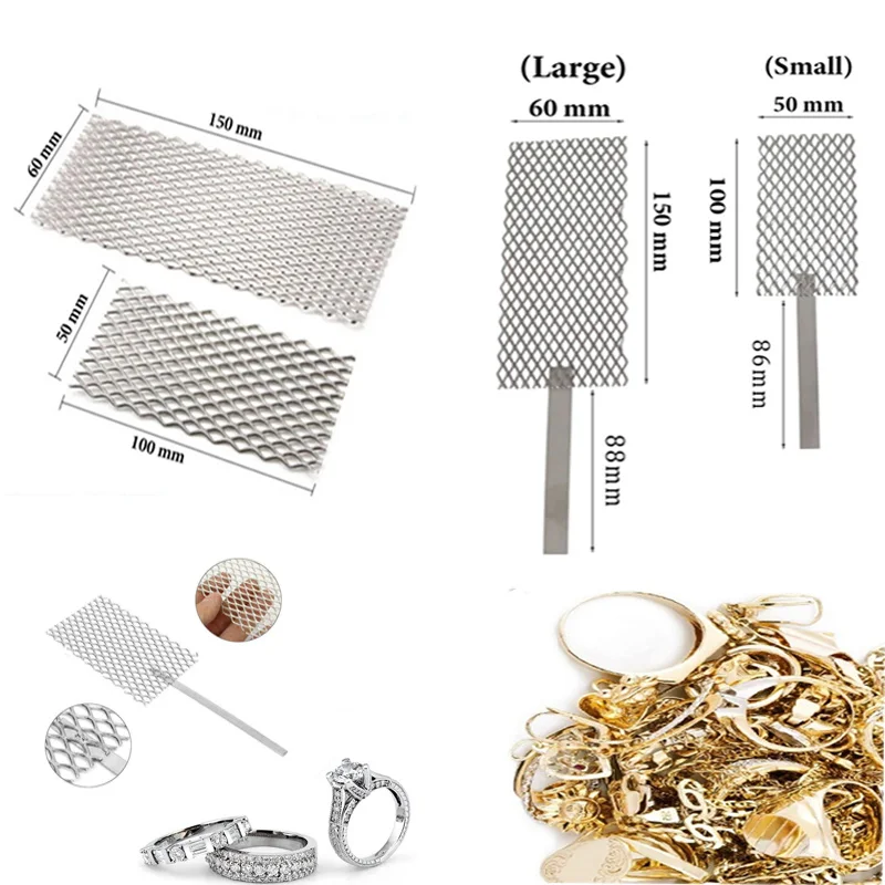 Platinum Titanium Mesh Anode with Handle for Gold Silver Jewelry Electroplating Machine Titanium Wire Mesh Electrode Tool