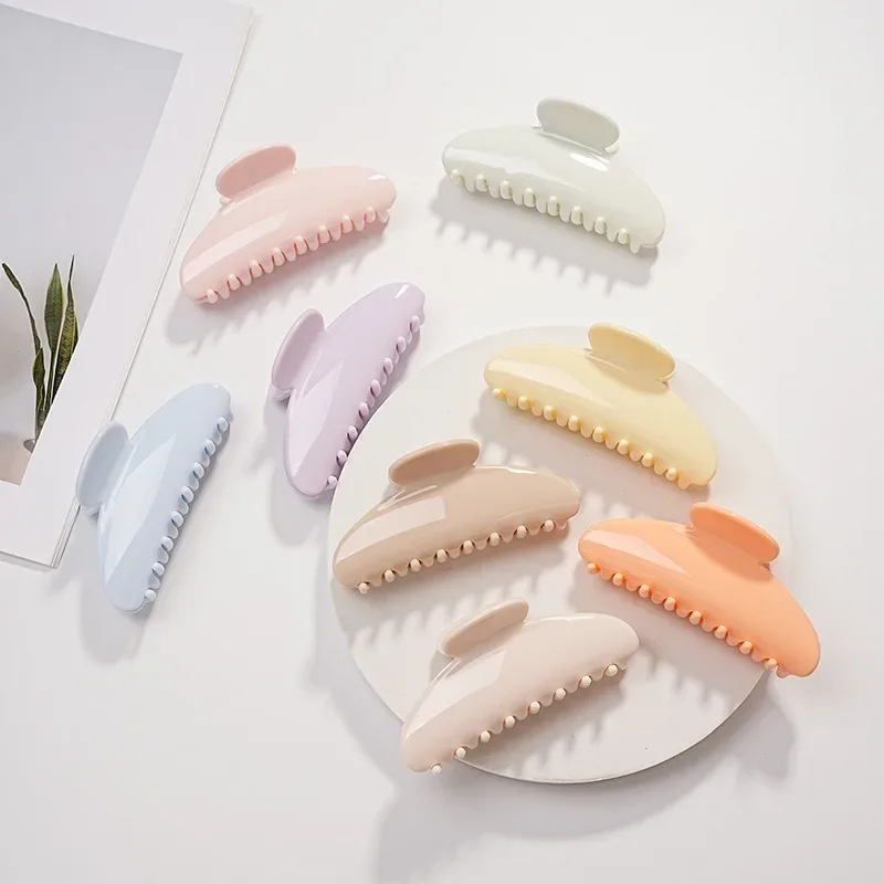

grab clip, large hair volume, high-end temperament, smooth semi-round hairpin, disc hair, shark clip, hair accessories, headgear
