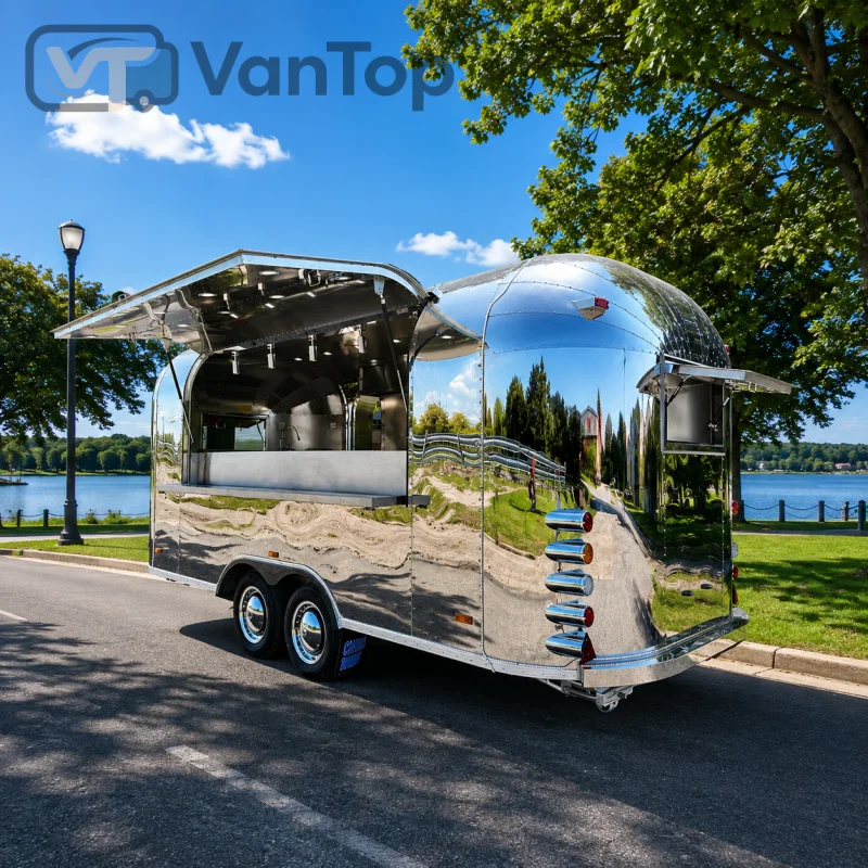 Stainless Steel Food Trailer Commercial Mobile Food Trailer Custom Concession Kitchen Trailer for Sale EU USA Standard