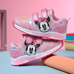 Disney-Chaussures de sport décontractées pour enfants, dessin animé Frozen 2, lumière LED flash, princesse Elsa, bébé, filles