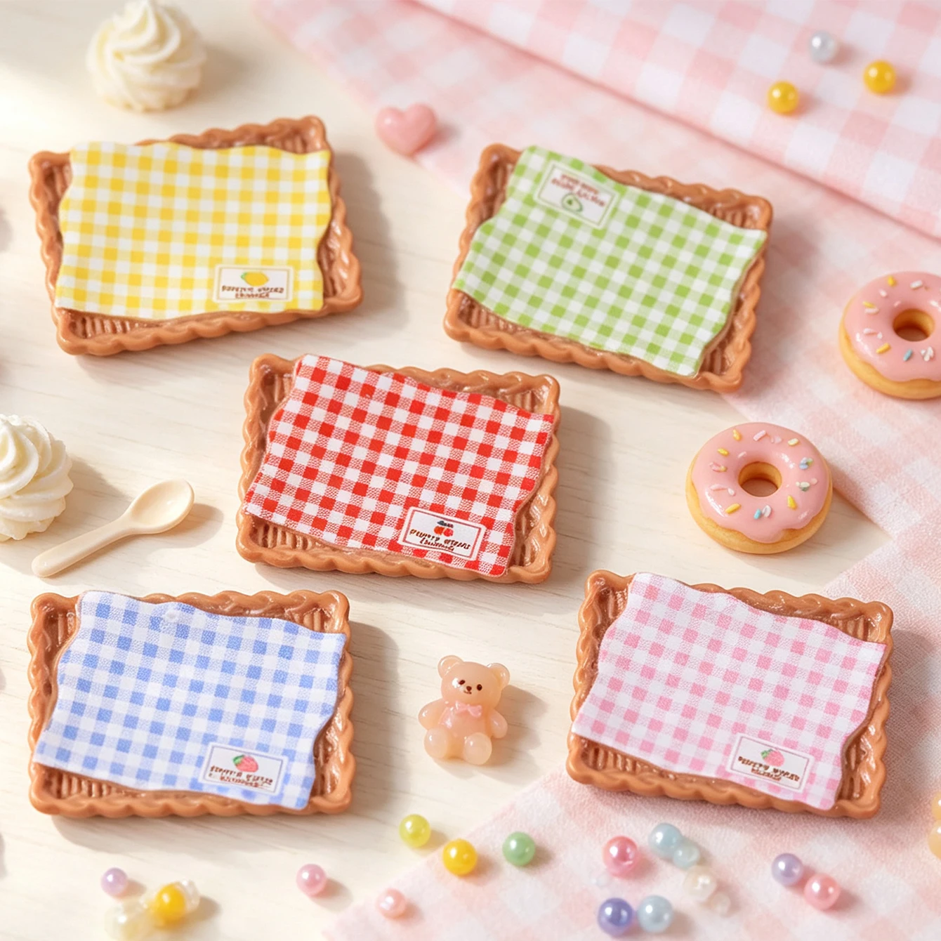 5pcs Mini Tray Grid Tray Model Tools Dollhouse Miniature Food Plate DIY Doll Accessories Handmade Resin Craft Table Decor Props