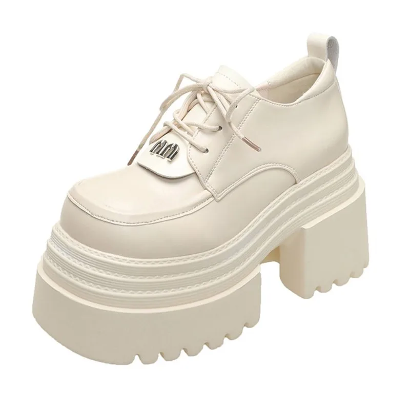 10 سنتيمتر النساء فاسق أحذية عالية الكعب موضة مريحة منصة أحذية رياضية من الجلد أحذية امرأة مكتنزة عادية في الهواء الطلق الإناث المتسكعون