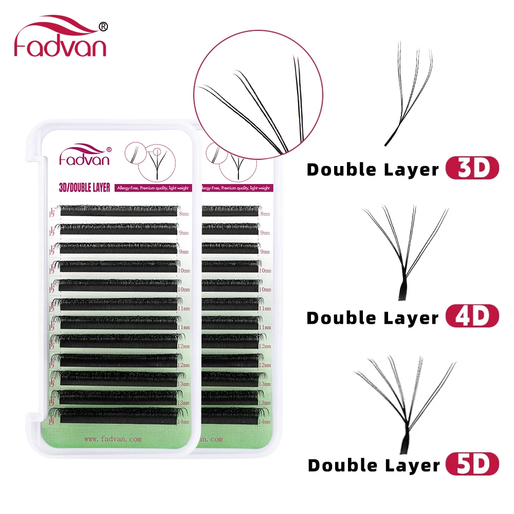 FADVAN 8D/6D/10D W Lashes Double Layer W Shape Lash Extensions Natural Soft Volume Fan Lashes