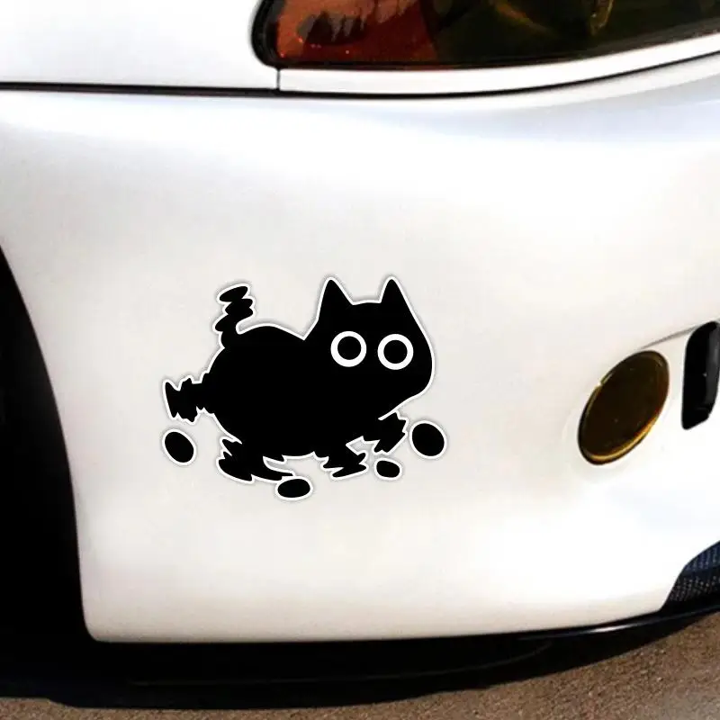 Cute Running Cat Waterproof Vinyl Stickers Assorted Colors Car Bumper Window Motorcycle Laptop Electric Scooter DIY Decor Decals