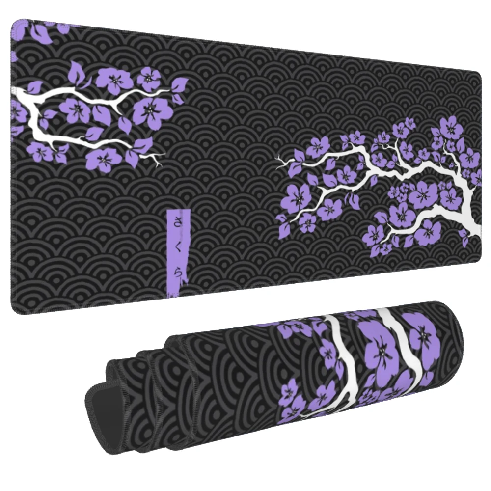 Mouse Pad Sakura Large Gamer Mousepad Purple Cherry Blossom Keyboard Mat XXXL Mouse Mat Pc Accessories Rubber Desk Mat 90x40